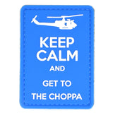 Keep Calm and Get To The Choppa Patch Blue/White