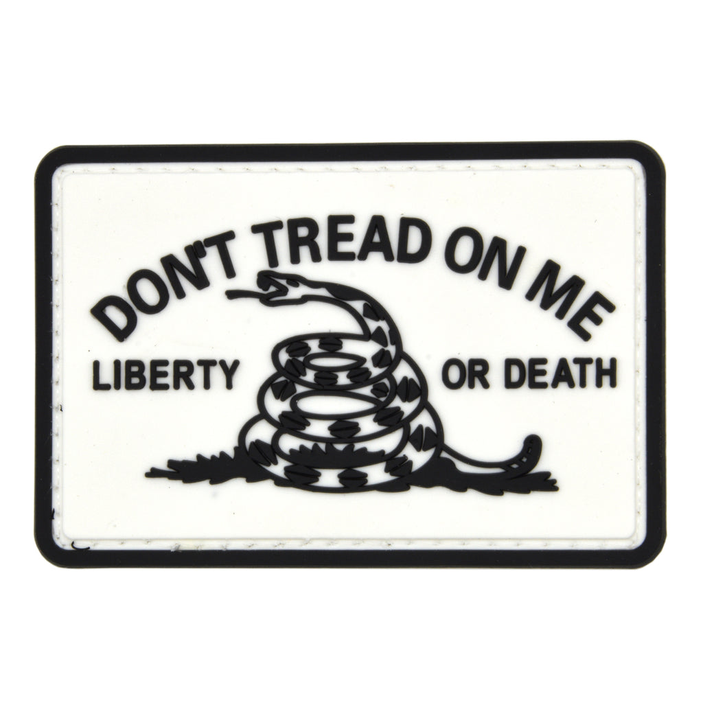 Don't Tread on Me Liberty or Death PVC Patch Black/White