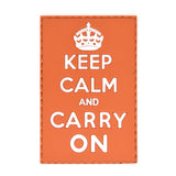Keep Calm Carry On Patch Orange/White