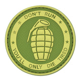 Grenade Don't Run Patch Green