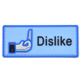 Dislike Button Middle Finger PVC Patch Blue