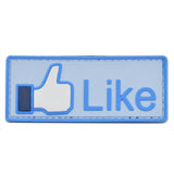 Like Button Thumbs Up PVC Patch Blue