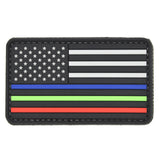 US Flag Blue Green Red Line Patch