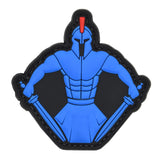 Spartan Warrior Molon Labe PVC Patch Blue