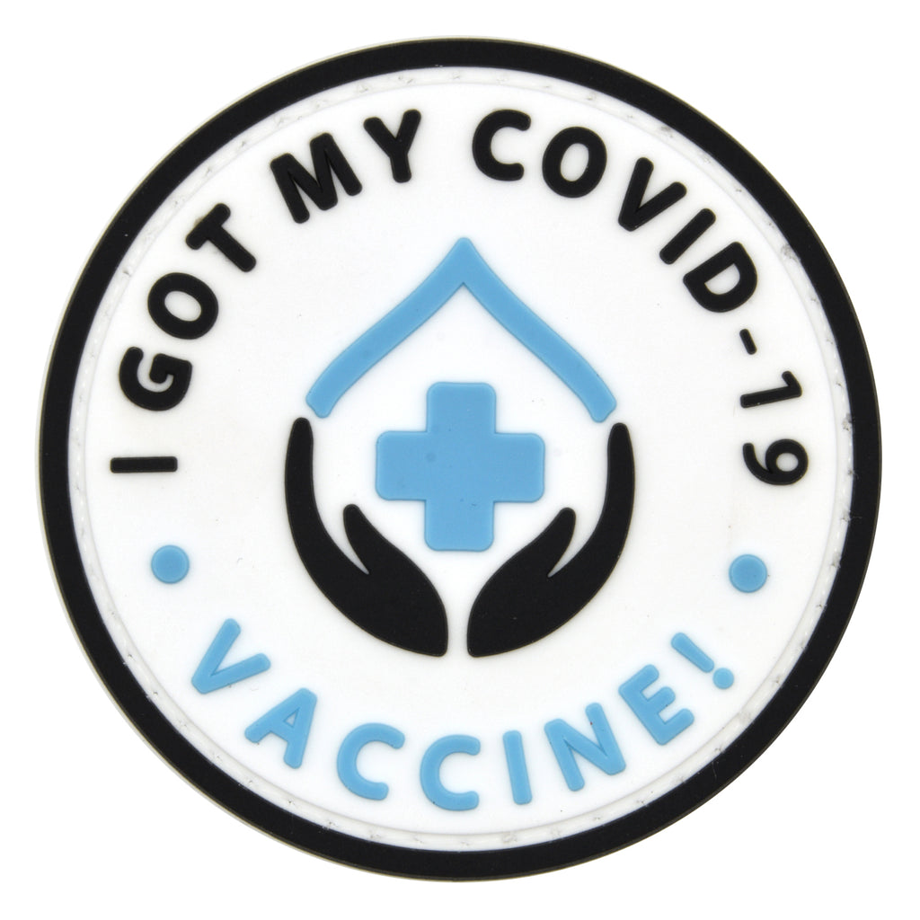 I Got My COVID Vaccine Round PVC Patch White/Blue