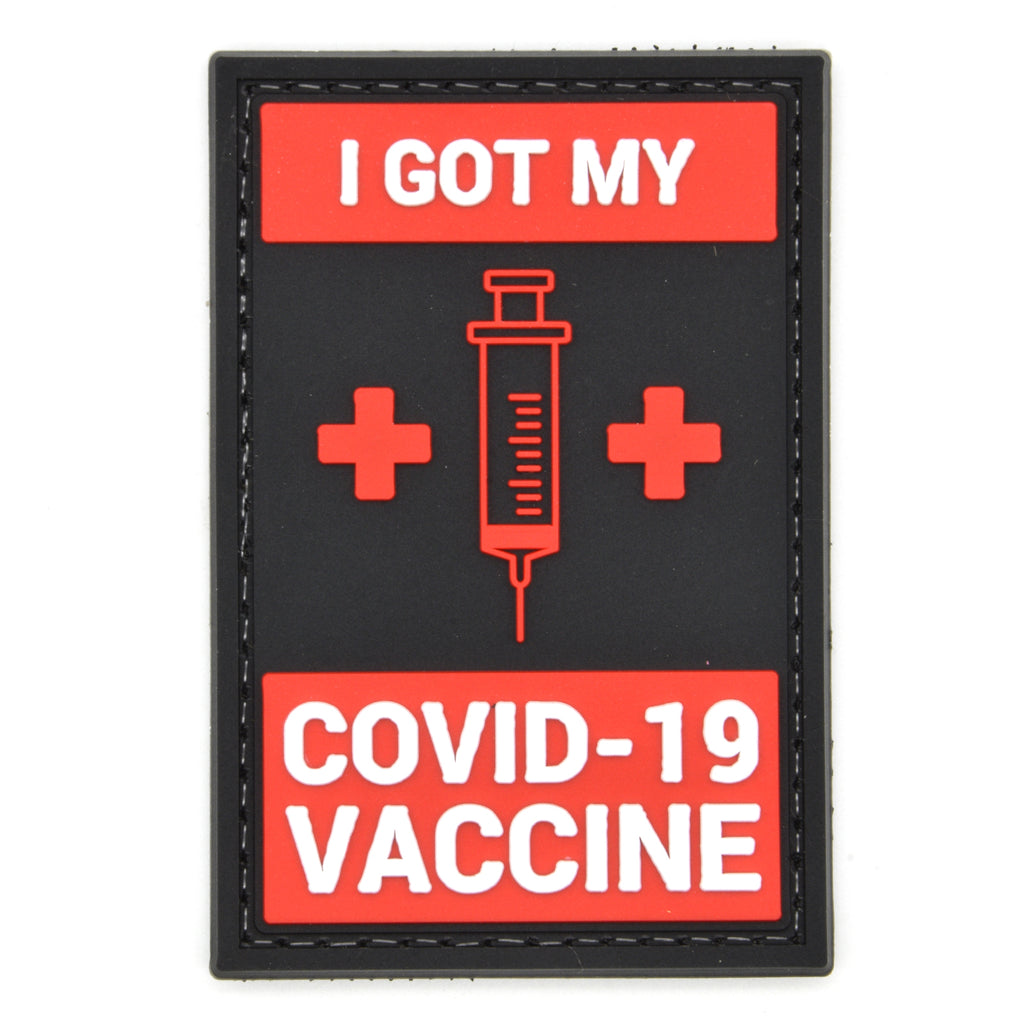 I Got My COVID Vaccine Syringe PVC Patch Black/Red